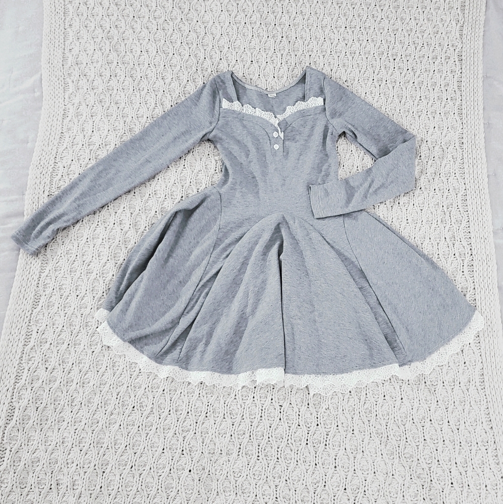New KAWAII Pleated Maid Skater Dress